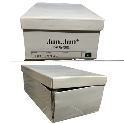 ジュンジュンバイ新宿屋 レザーパンプス レザー 401 ブルー サイズ24cm レディース Jun.Jun by shinjukuya 約24.0cm【7-10】