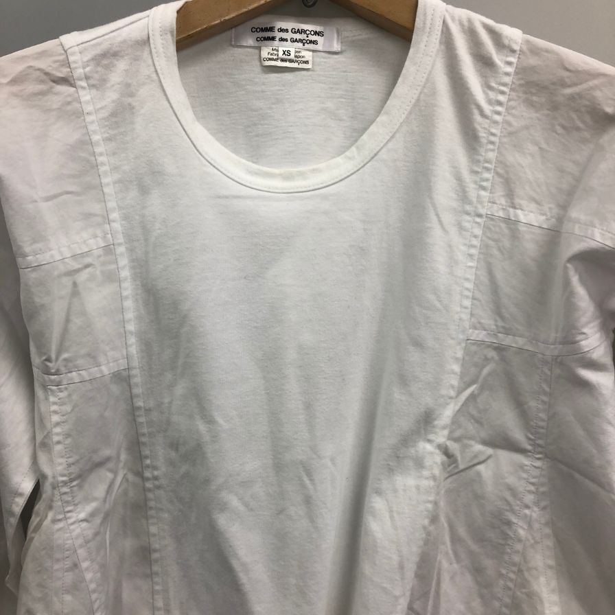 中古◆コムデギャルソン レディース 長袖異素材トップス RG-B011 AD2020 日本製 サイズXS ホワイト COMME des GARCONS 【AFB36】