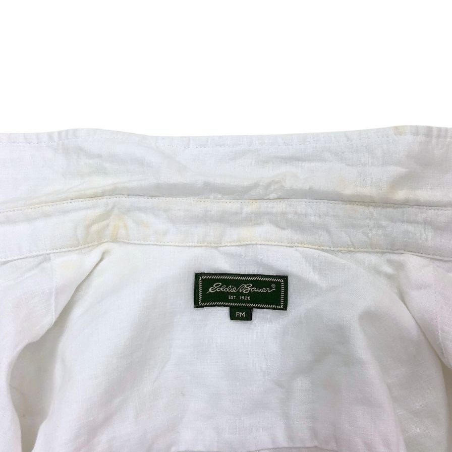 中古◆エディーバウアー リネンシャツ ホワイト サイズPM レディース 麻 長袖シャツ Eddie Bauer 【AFB15】