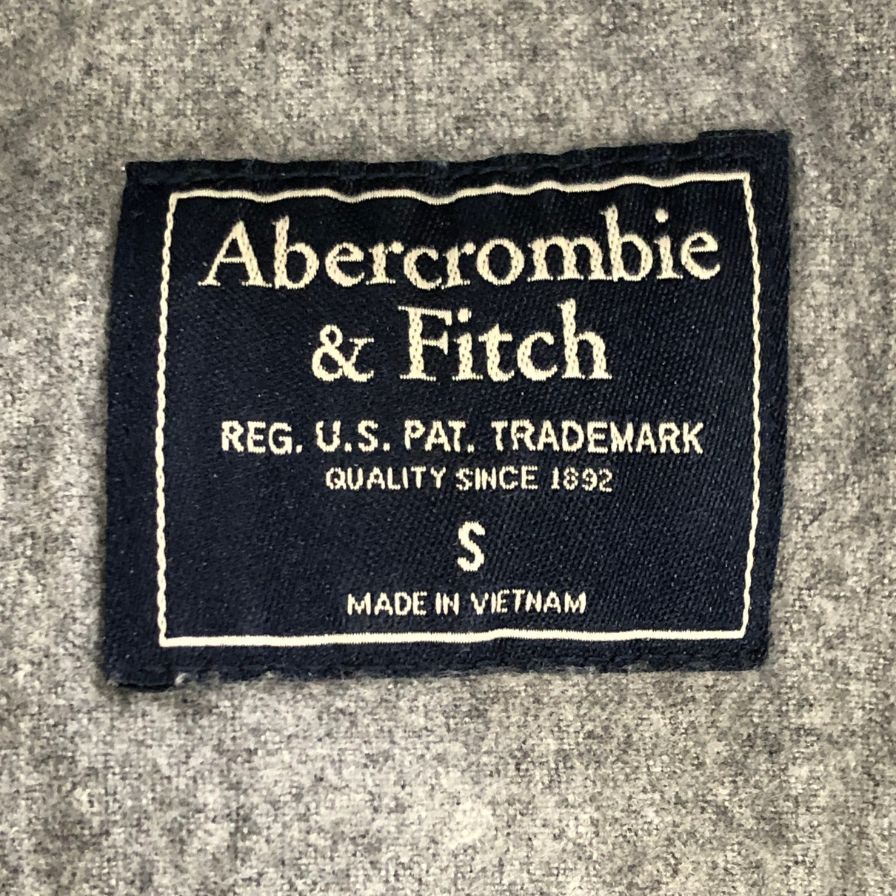 極美品◆アバクロンビー&フィッチ 長袖シャツ コットン グレー メンズ サイズS Abercrombie&Fitch 【AFB5】