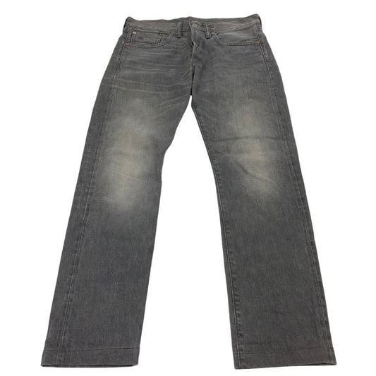 ダブルアールエル ラルフローレン デニムパンツ ストレート 革パッチ ボタンフライ グレー メンズ サイズ W29 L30 RRL RALPH LAUREN 【AFB39】