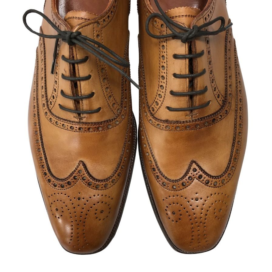 クロケット＆ジョーンズ レザーシューズ CLIFFORD ブラウン メンズ サイズ9 crockett & jones ビジネスシューズ 約27.5cm【LA】【中古】