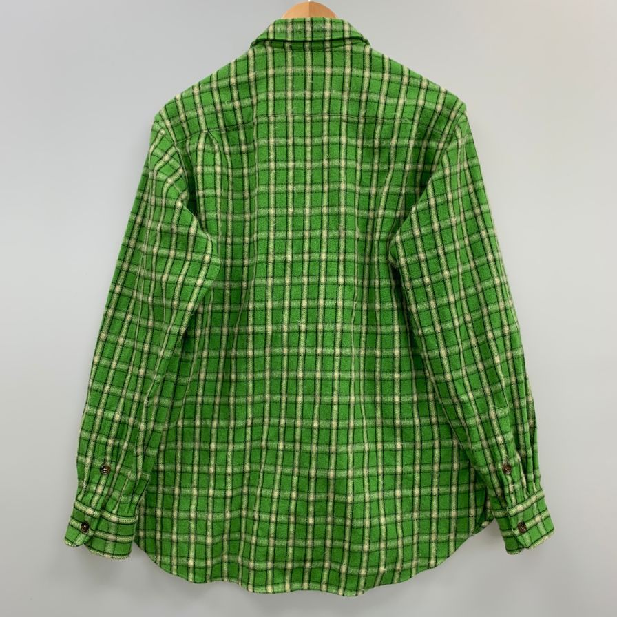 中古◆グッチ ネルシャツ ウール チェック メンズ グリーン サイズ46 GUCCI 【AFB18】
