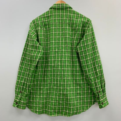 中古◆グッチ ネルシャツ ウール チェック メンズ グリーン サイズ46 GUCCI 【AFB18】