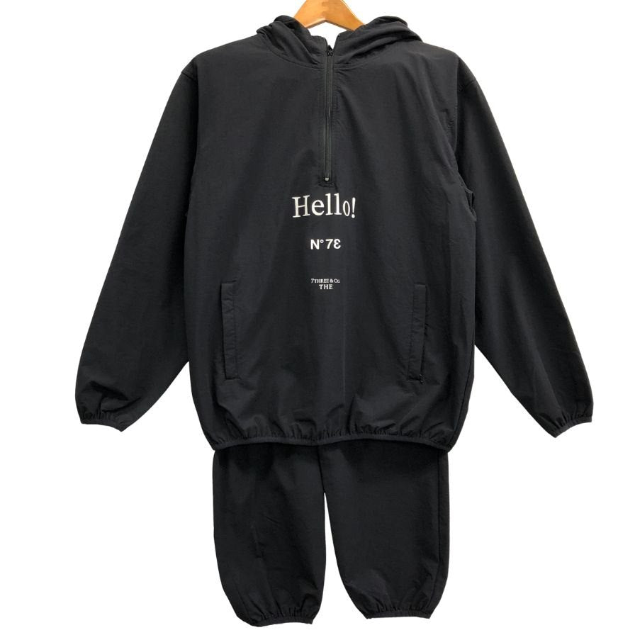 セブンスリーアール  セットアップ HELLO ナイロン メンズ ブラック  サイズL 73R 7THREE【AFA15】