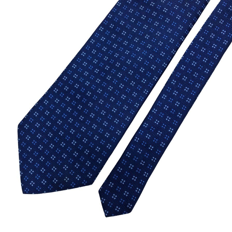 ターンブルアンドアッサー ネクタイ シルク ダービータイ ドット 総柄 ハンドメイド ブルー Turnbull & Asser【AFI11】