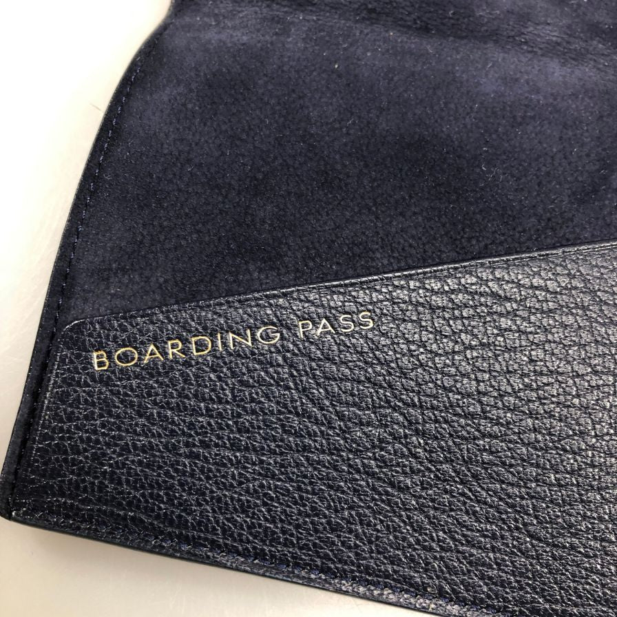スマイソン パスポートケース レザー ピンク×ネイビー レディース SMYTHSON【AFI12】【中古】