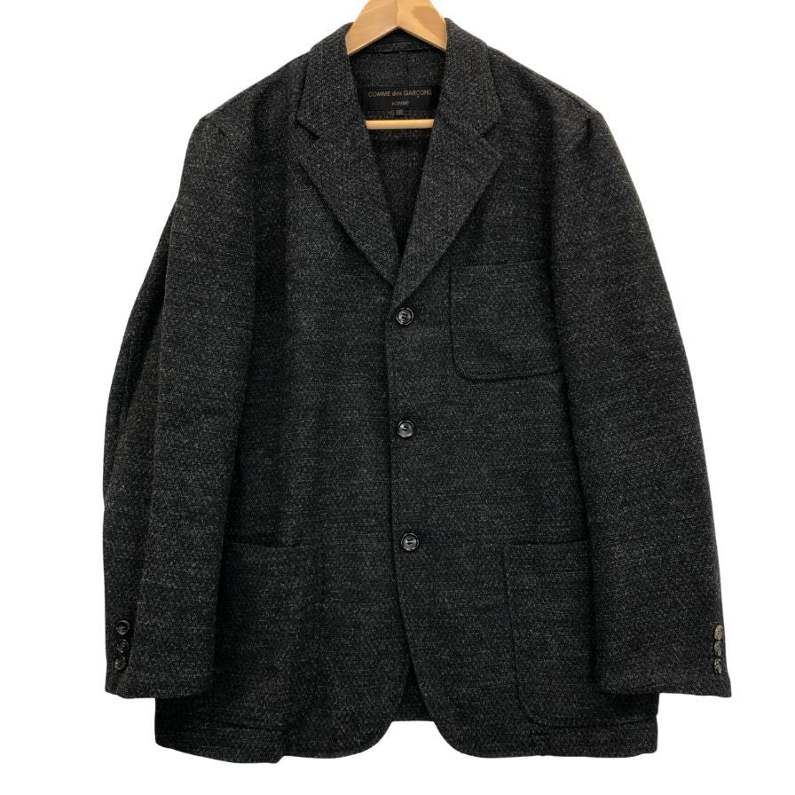 極美品◆コムデギャルソン オム 3Bジャケット アンコン ツイード ウール ブラック サイズS メンズ AD2000 COMME des GARCONS HOMME 【AFB33】