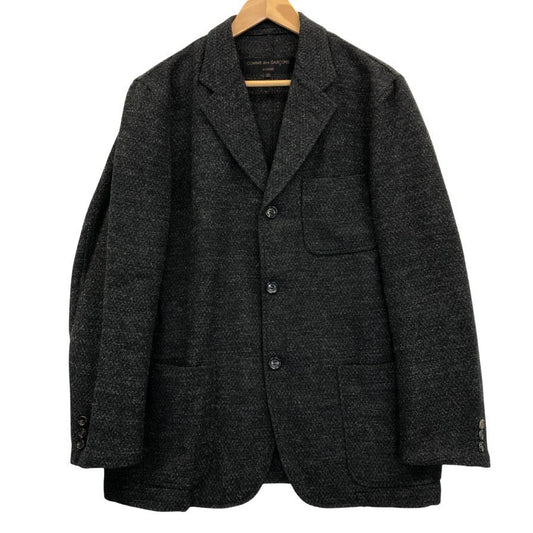 極美品◆コムデギャルソン オム 3Bジャケット アンコン ツイード ウール ブラック サイズS メンズ AD2000 COMME des GARCONS HOMME 【AFB33】