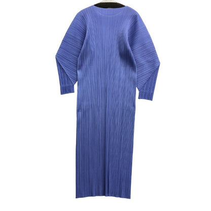 極美品◆プリーツプリーズ ワンピース PP61JH434 イッセイミヤケ ポリエステル ブルー サイズ5 レディース PLEATS PLEASE 【AFB46】