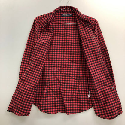 美品◆ポロ ラルフローレン 長袖シャツ チェック スナップボタン レッド サイズM メンズ POLO RALPH LAUREN 【AFB12】