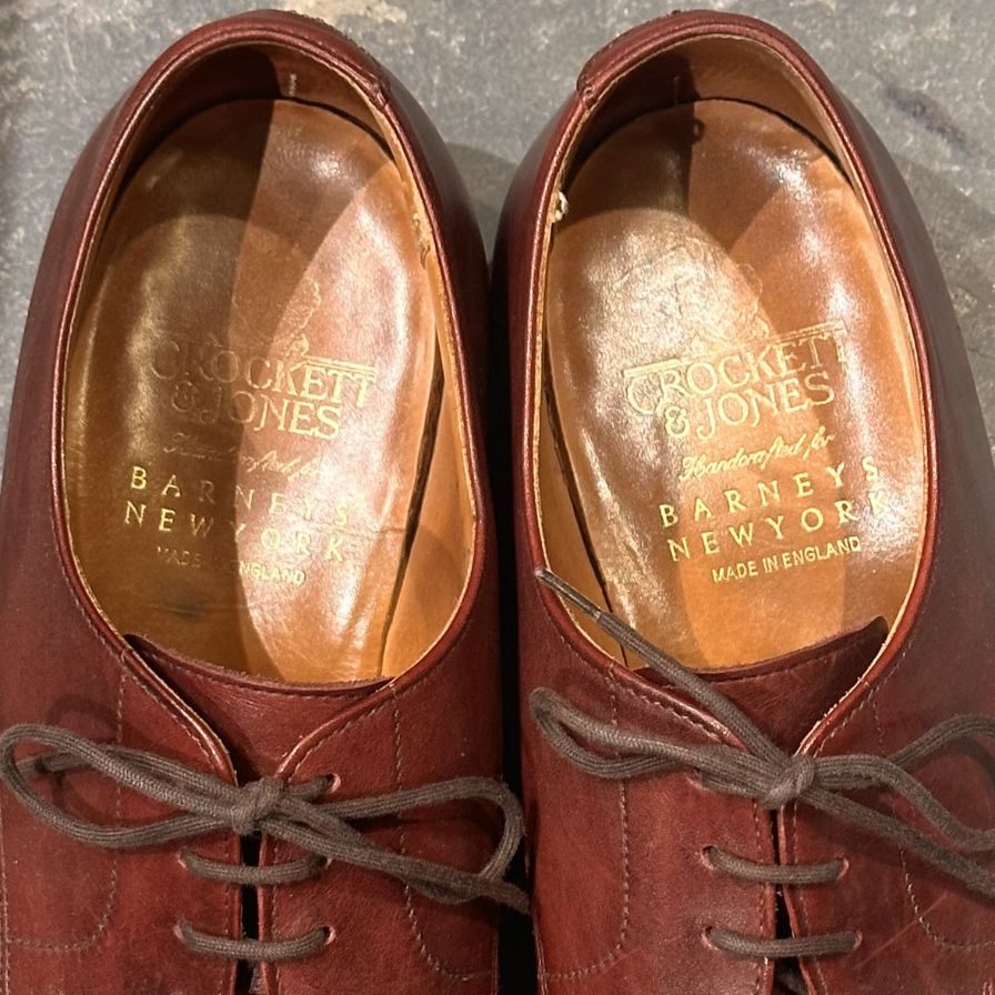 クロケット＆ジョーンズ レザーシューズ  バーニーズ別注 8311 バーニッシュカーフ バーガンディサイズUK6.5D メンズ CROCKETT&JONES ビジネスシューズ 約25.0cm【LA】【中古】