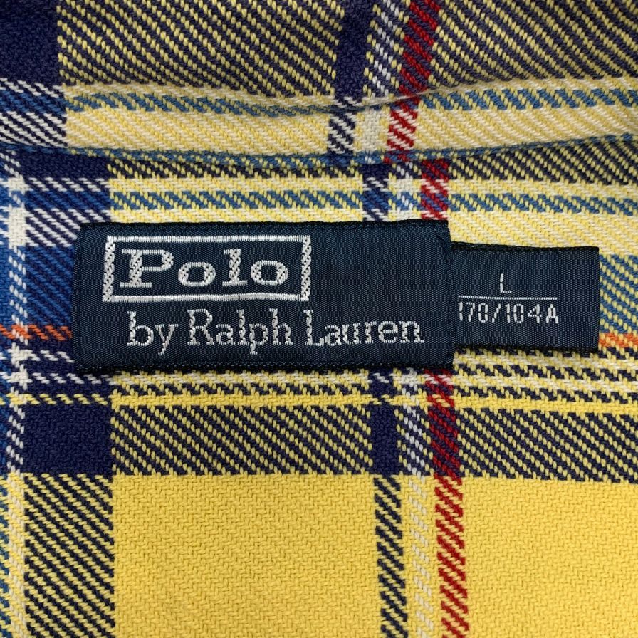 ポロ ラルフローレン チェックシャツ イエロー系 メンズ サイズM POLO RALPH LAUREN【LA】