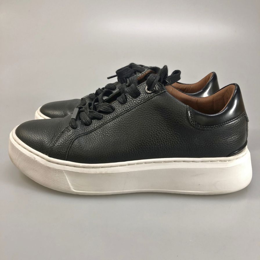 アウール デバイスワン ローカットスニーカー レザー 厚底 ブラック メンズ サイズ25.5cm AOURE DEVICE1 約25.5cm【AFC43】