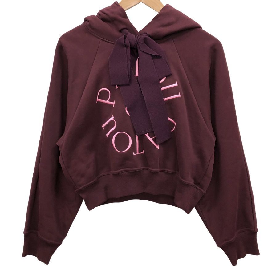 【新品同様】PATOU メダリオンパーカー XSサイズ 美品◇パトゥ プルオーバーパーカー メダイヨンロゴ クロップド
