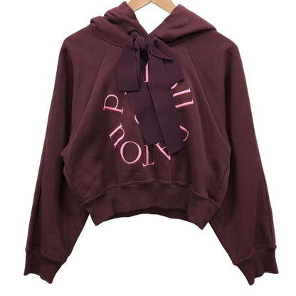 美品◆パトゥ プルオーバーパーカー メダイヨンロゴ クロップド丈 ボルドー レディース サイズXS PATOU 【AFB30】