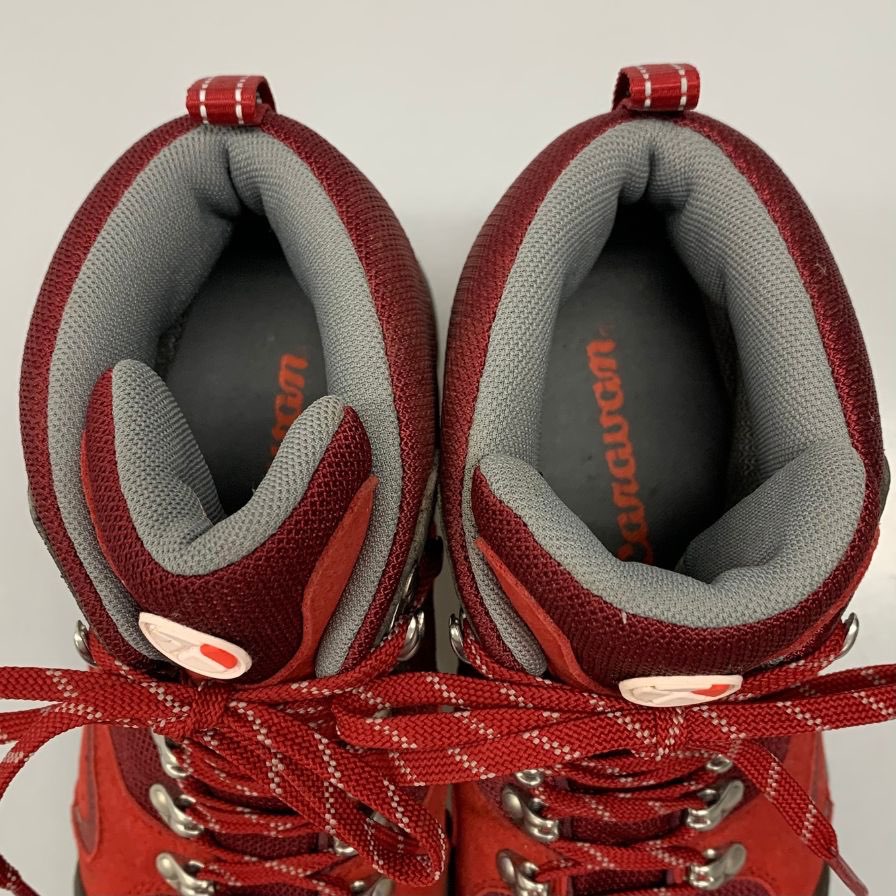 キャラバン トレッキングシューズ ゴアテックス 赤 24.5EEE レディース レースアップ ブーツ 靴 GORE-TEX CARAVAN 約24.5cm【AFC6】