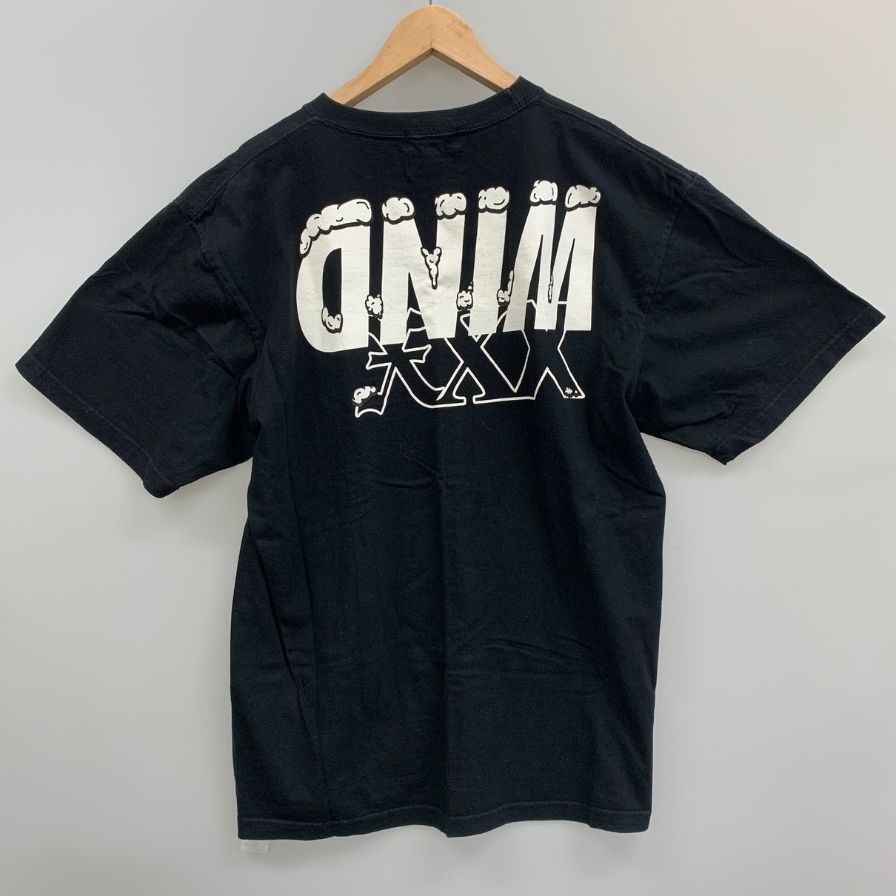 美品◆ゴッドセレクション×ウィンダンシー Tシャツ ブラック ロゴ メンズ サイズXL GOD SELECTION XXX×WIND AND SEA 【AFB7】