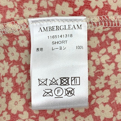 極美品◆アンバーグリーム ワンピース 総柄 花柄 レッド系 レディース ショート AMBERGLEAM 【AFB37】