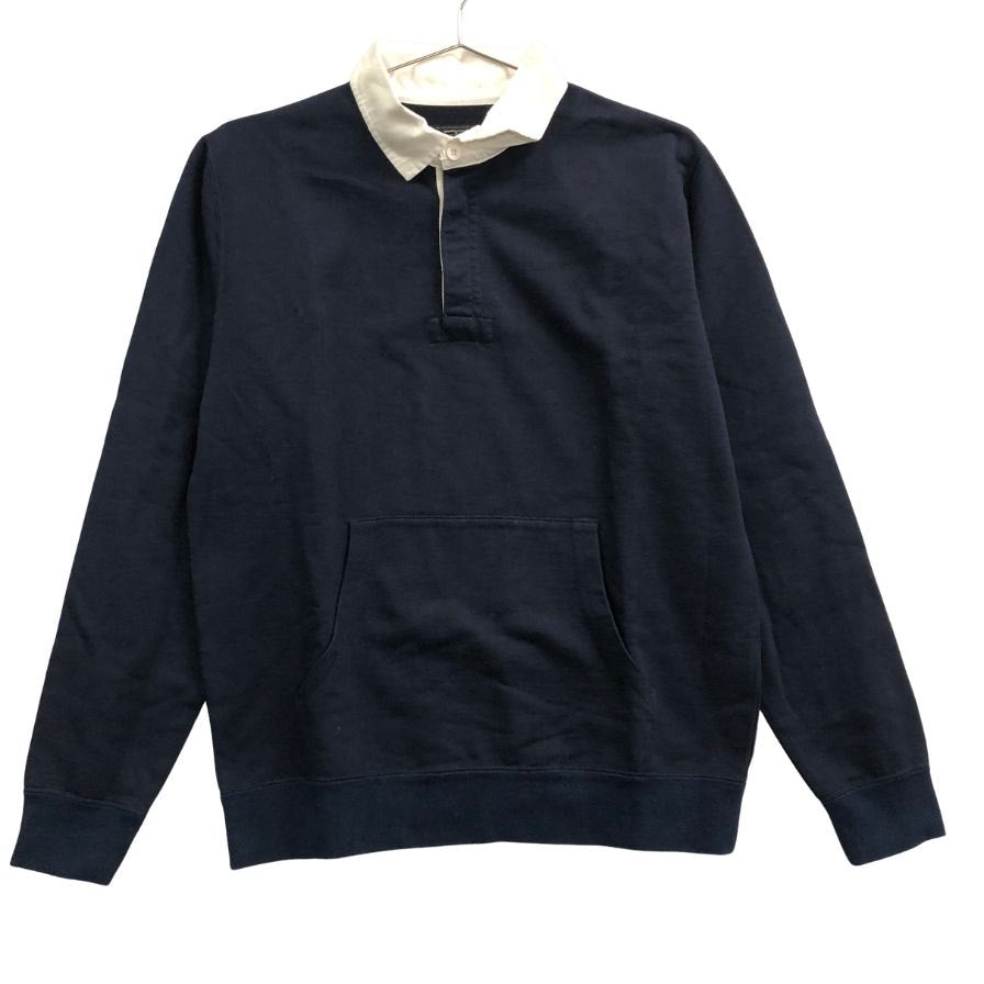 美品◆ビームスプラス ラガーシャツ コットン ネイビーサイズS BEAMS PLUS 【AFB38】