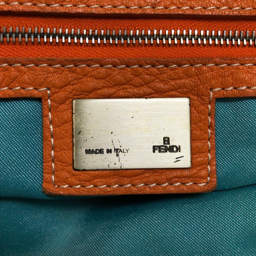 フェンディ キャンバス 花柄 ハンドバッグ ブルー FENDI【AFE4】