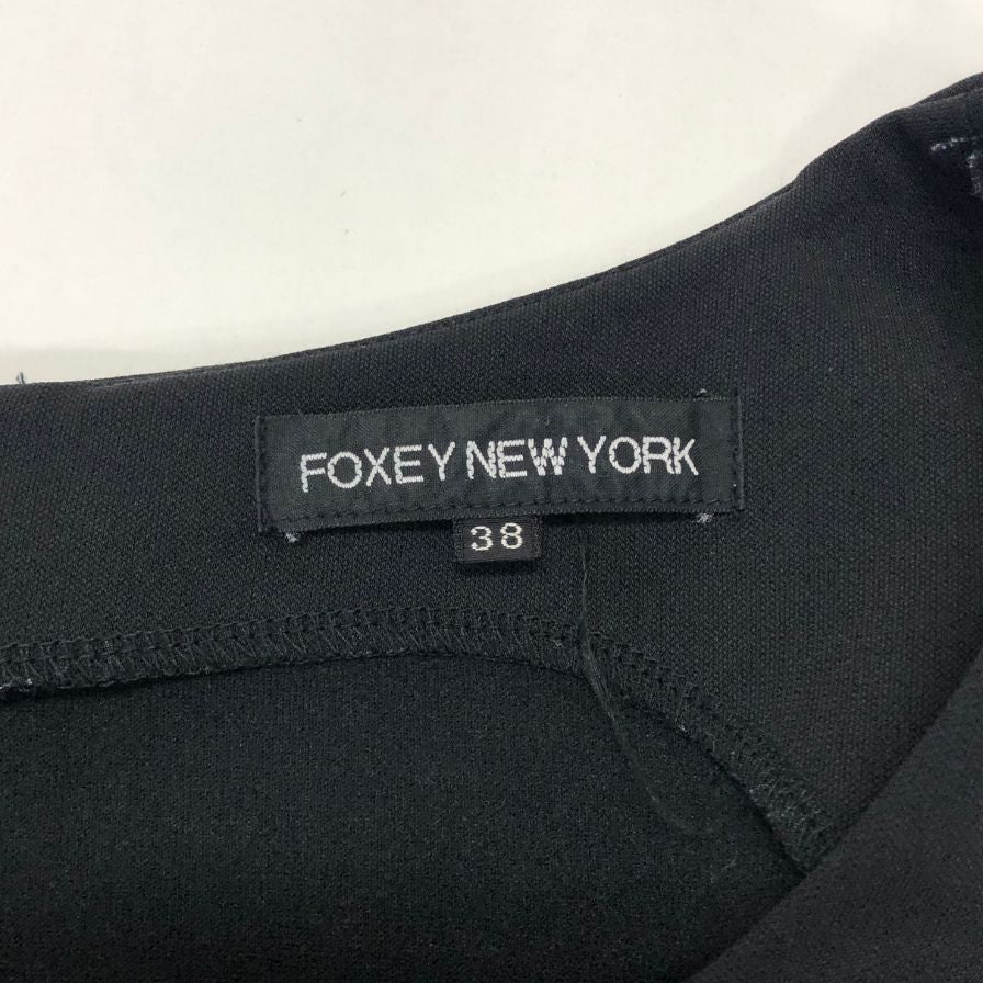 中古◆フォクシ―ニューヨーク ワンピース 18045 ポリエステル ジップ ブラック サイズ38 FOXEY NEWYORK 【AFB10】