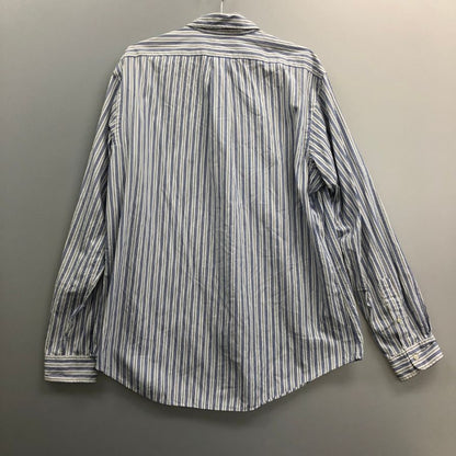 美品◆ポロ ラルフローレン ボタンダウンシャツ 90S オールド ストライプ ブルー系 メンズ サイズXL Polo Ralph Lauren 【AFB43】