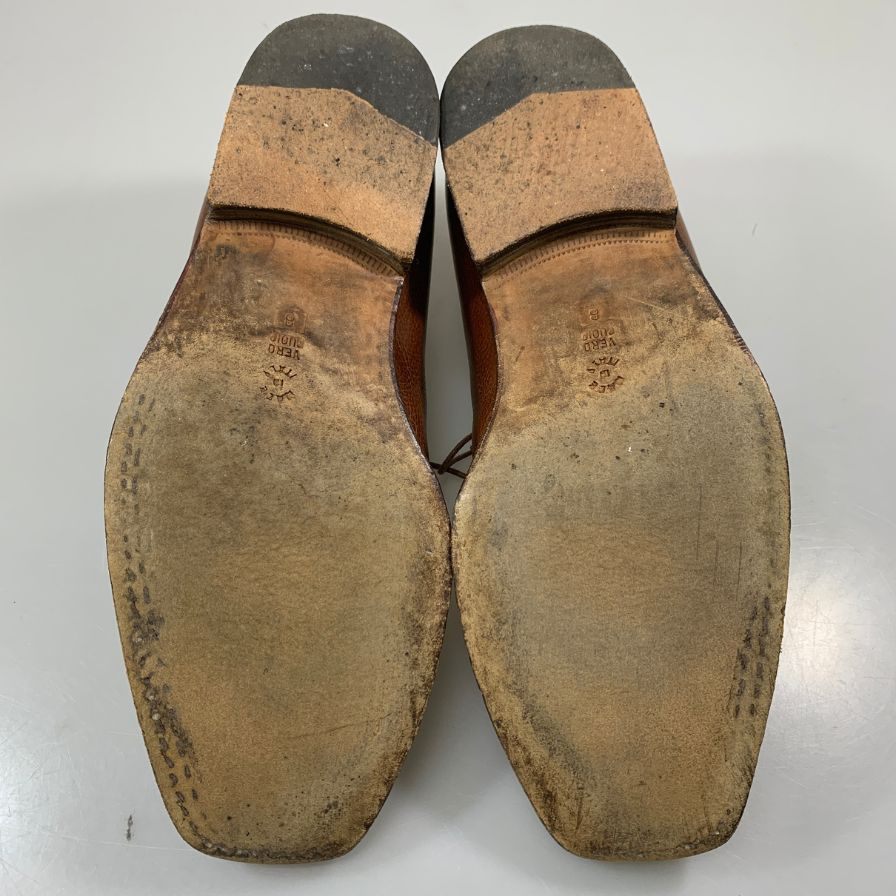 サントーニ レザーシューズ 931 Yチップ シボレザー ブラウン メンズ サイズUK8 Santoni ビジネスシューズ 約26.5cm【LA】【中古】