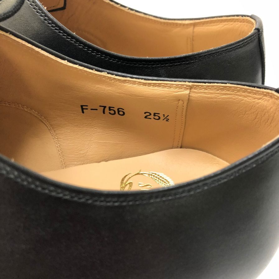 スコッチグレイン パンチドキャップ レザーシューズ ブラック ラスト256 サイズ25ハーフ SCOTCH GRAIN 約25.5cm【AFD12】