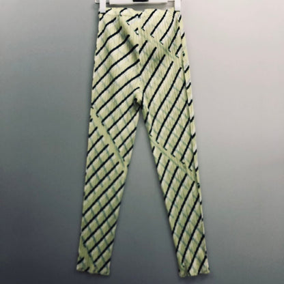 プリーツプリーズ イッセイミヤケ 総柄 パンツ PP91-JF675 グリーン サイズ3 PLEATS PLEASE 【AFB11】