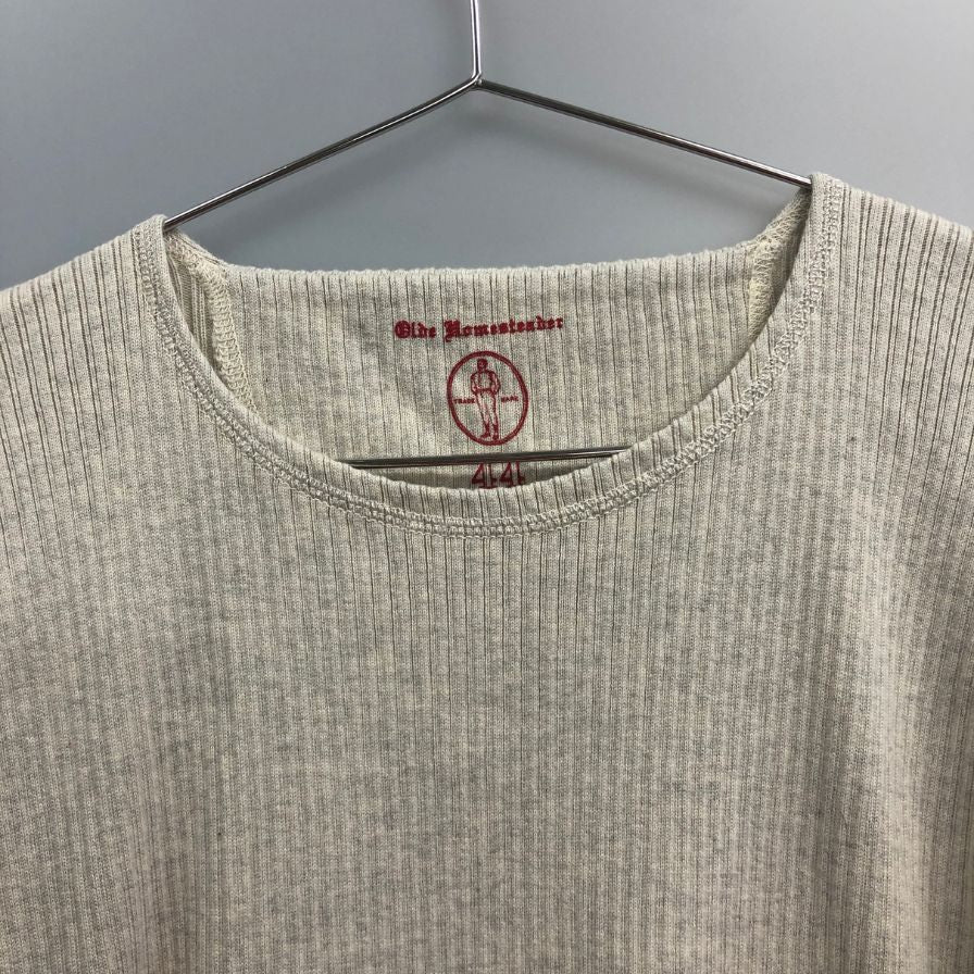 中古◆オールドホームステッダー クルーネック カットソー Ｔシャツ アイボリー メンズ サイズ44 olde homesteader 【AFB6】