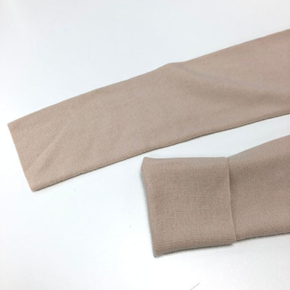 美品◆フォクシー ニット トップス ロゴプレート ウール100% 肩パット付 31781 レディース サイズ38 ベージュ FOXEY 【AFB5】