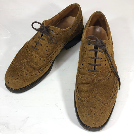 チャーチ  フェアフィールド フルブローグ  スエード 81ラスト ライトブラウン メンズ サイズUK80F Church's 約26.5cm【LA】