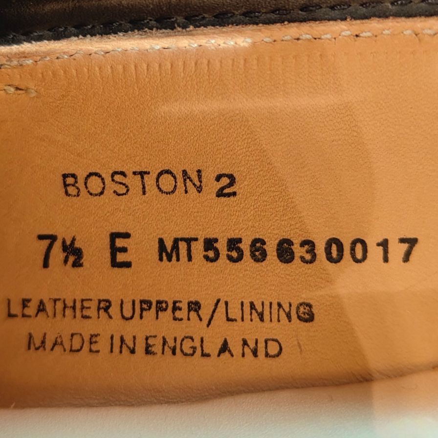 クロケット&ジョーンズ レザーシューズ  ボストン2 ゴムソール 376ラスト サイズ7.5 ブラック ウォータプルーフカーフ Crockett&Jones Boston ビジネスシューズ 約26.5cm【LA】【中古】