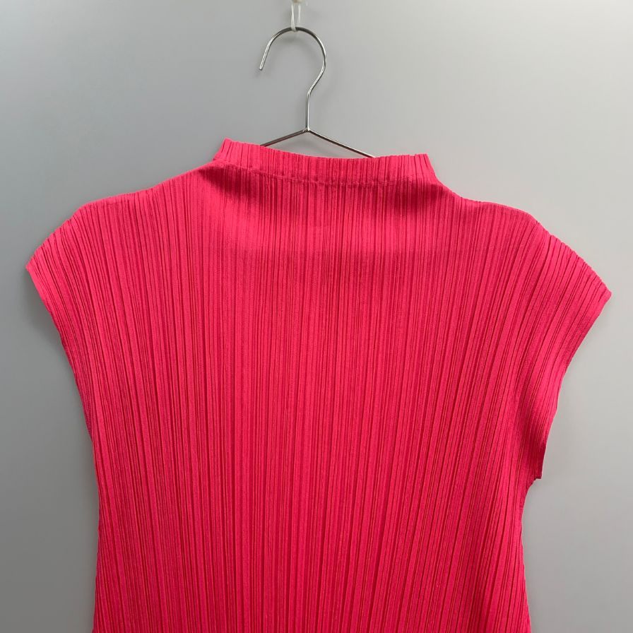 美品◆プリーツプリーズ イッセイミヤケ ノースリーブ ワンピース PP71-JT163 ピンク サイズ4 PLEATS PLEASE 【AFB26】