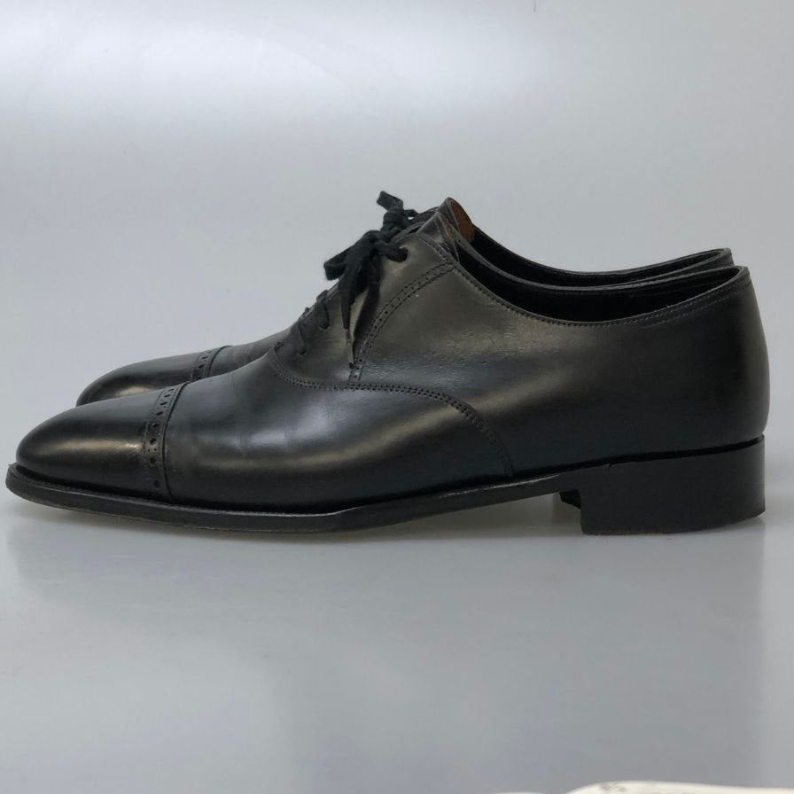 ジョンロブ レザーシューズ フィリップ2 パンチドキャップトゥ 7000ラスト カーフ メンズ サイズUK7E ブラック JOHN LOBB ビジネスシューズ 約25.5cm【LA】【中古】