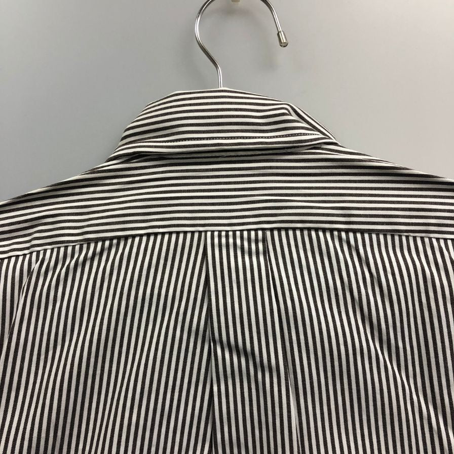 新品同様◆インディビジュアライズドシャツ ストライプシャツ MADE IN USA メンズ サイズ 15ハーフ グレー＆ホワイト INDIVIDUALIZED SHIRTS 【AFB14】