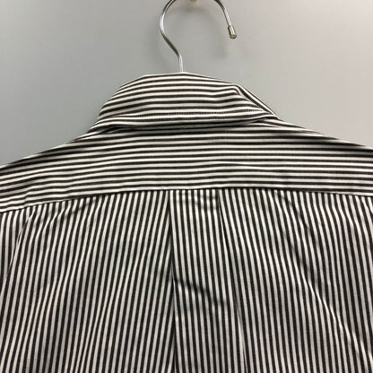 新品同様◆インディビジュアライズドシャツ ストライプシャツ MADE IN USA メンズ サイズ 15ハーフ グレー＆ホワイト INDIVIDUALIZED SHIRTS 【AFB14】