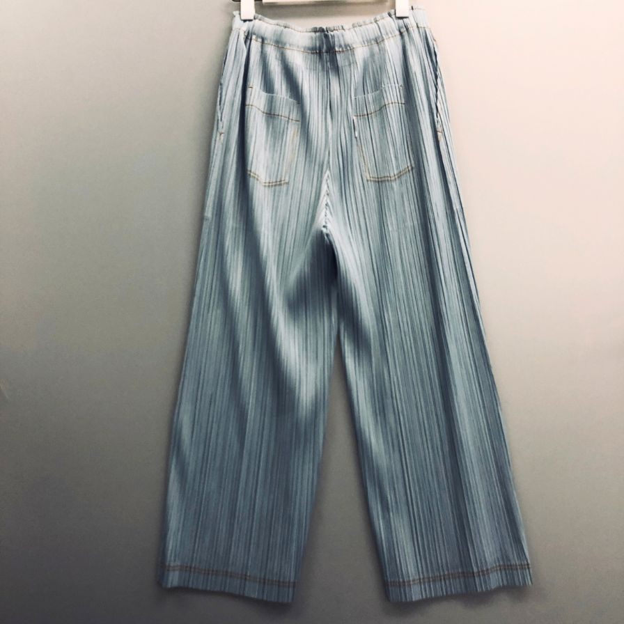 プリーツプリーズ イッセイミヤケ ワイド パンツ PP21-JF653 ブルー サイズ4 PLEATS PLEASE 【AFB13】
