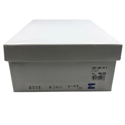 新宿屋 レザースニーカー オーストリッチ 2331-085 ネイビー×ブラック 22.5cm レディース shinjukuya 約22.5cm【7-5】