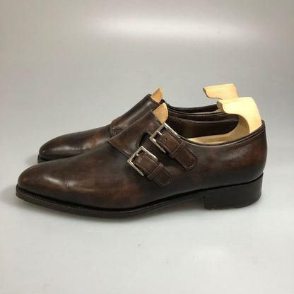 ジョンロブ チャペル ダブルモンク ミュージアムカーフ ブラウン 6E JOHN LOBB ビジネスシューズ 約24.5cm【LA】【中古】