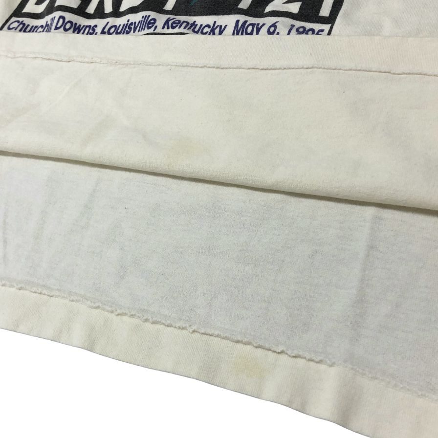 中古◆フルーツオブザルーム Tシャツ 90年S ケンタッキーダービー 1995 USA製 ホワイト メンズ サイズ XL  FRUIT OF THE LOOM 【AFB8】