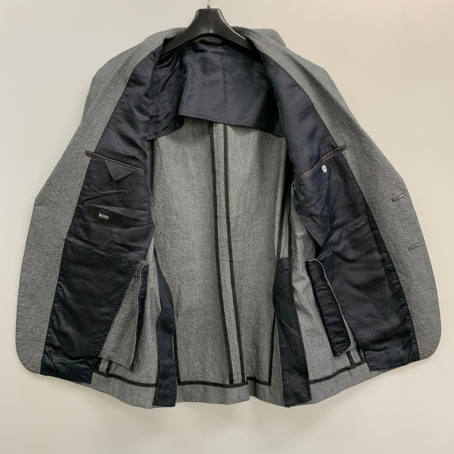 ヒューゴ ボス セットアップ 2Bジャケット ノータックパンツ 国内正規 メンズ ジャケット＆パンツサイズ48 グレー HUGO BOSS【AFB28】