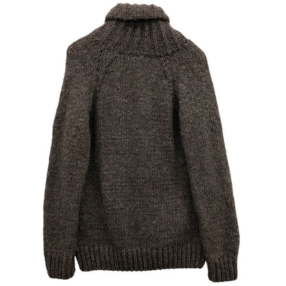 美品◆アーバンリサーチ ドアーズ ハンドニット 木製ボタン ペルー製 メンズ サイズL ブラウン URBAN RESEARCH DOORS 【AFB26】