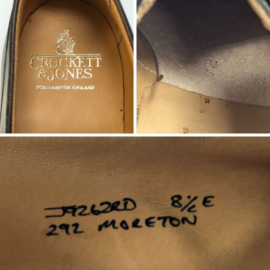 クロケット＆ジョーンズ レザーシューズ MORETON Uチップ 292ラスト メンズ サイズUK8.5E ダークブラウン CROCKETT&JONES ビジネスシューズ 約27.0cm【LA】【中古】