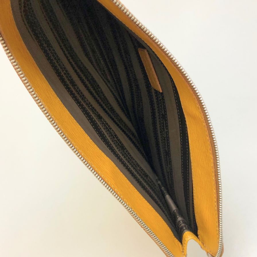 サルヴァトーレ フェラガモ ドキュメントケース クラッチ メンズ イエロー salvatore ferragamo【AFE3】【中古】