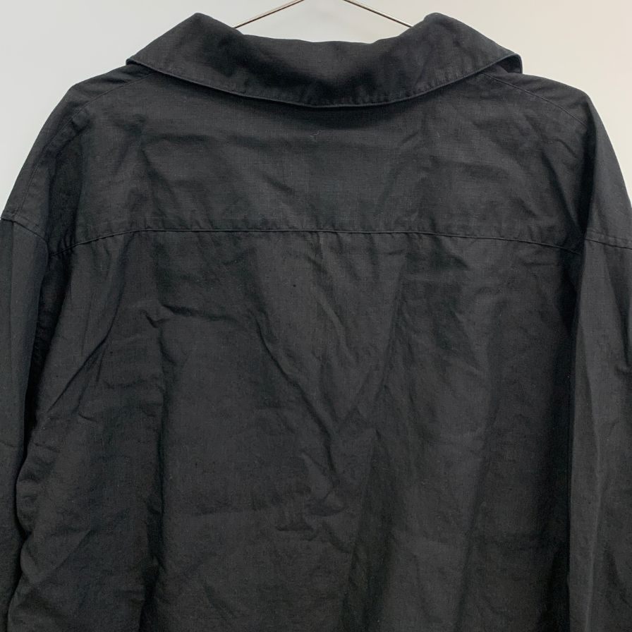 美品◆シンヤオフィシャル プルオーバー リネンシャツ ブラック メンズ サイズ3 SHINYA OFIFCIAL 【AFB35】