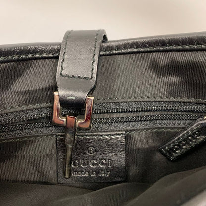 中古◆グッチ ワンショルダーバッグ ジャッキー 9735 キャンバス バイソン柄 レディース ブラック GUCCI【AFE11】