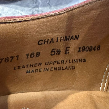 クロケット＆ジョーンズ チェアマン セミブローグ 236ラスト バーガンディ サイズUK5.5E メンズ CROCKETT&JONES ビジネスシューズ 約24.0cm【LA】【中古】
