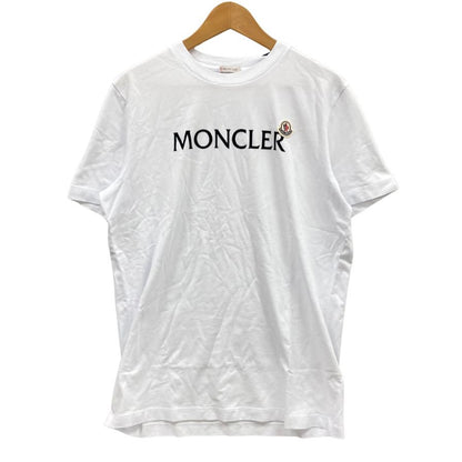 未使用◆モンクレール Tシャツ 22-63929 コットンジャージ素材 ロゴ入り メンズ ホワイト サイズL  MONCLER 【AFB22】